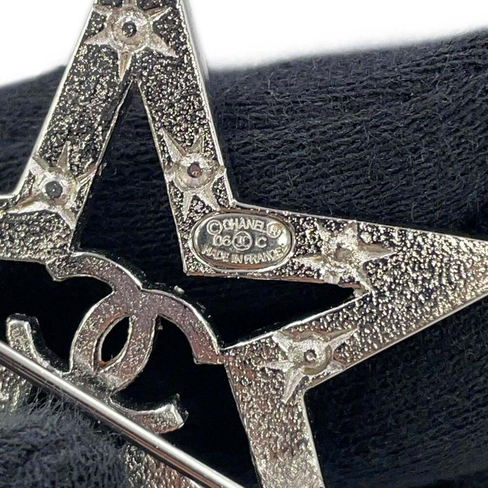 CHANEL Silver Logo Brooch - Picture 8 of 9